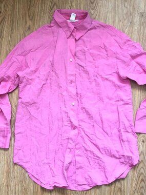 Bubblegum pink H&M button up top blouse